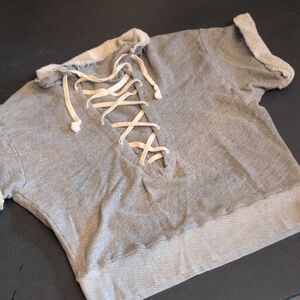 T.La Anthropologie Textured Gray Knit Top